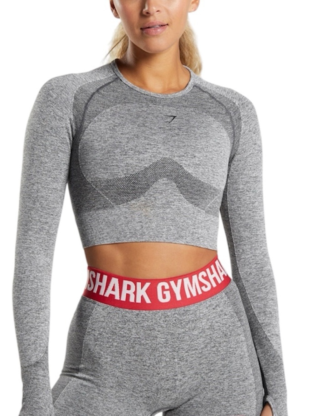 Gymshark Women's Flex Long Sleeve Crop Top Charcoal Gray size S